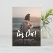 Ich bin eins! | Foto Overlay 1. Geburtstag Einladung (Stehend Vorderseite)