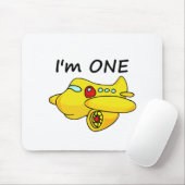 Ich bin eins, gelbes Flugzeug Mousepad (Mit Mouse)
