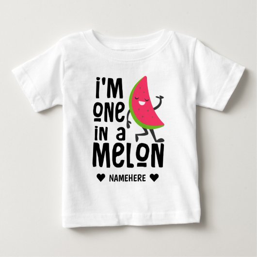 Ich bin eins in einem "Melon" Baby T-shirt (Vorderseite)
