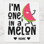 Ich bin eins in einem "Melon" Weinetikett (Einzelnes Label)