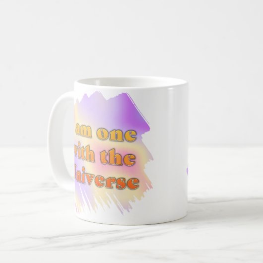 Ich bin eins mit dem Universum Kaffeetasse (Vorderseite Links)