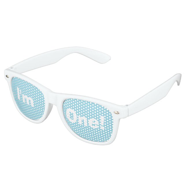 "Ich bin eins!" Party Shades (blau) Partybrille (Schrägansicht)