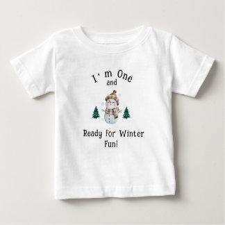 Ich bin Eins und bereit für Winterspass! - Niedlic Baby T-shirt