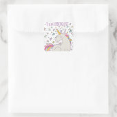 Ich bin EINZIGARTIG - Einhorn & Sterne-Aufkleber Quadratischer Aufkleber (Tasche)