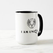 ICH BIN EINZIGARTIG Minimalistisch Tasse (VorderseiteRechts)