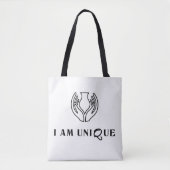 ICH BIN EINZIGARTIG Minimalistische Tragetasche Tasche (Vorderseite)