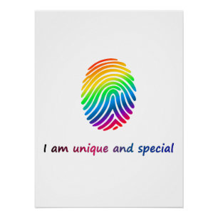 Ich bin einzigartig und besonders – Regenbogen-Fin Poster