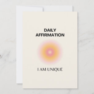 Ich bin einzigartige tägliche Bejahungen positiv Dankeskarte