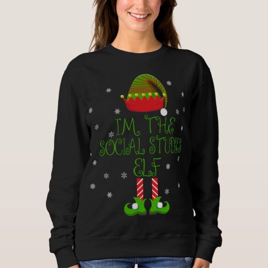 Ich bin Elf Funny Teacher Xmas der Sozialwissensch Sweatshirt (Vorderseite)
