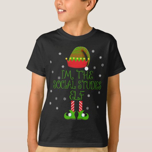 Ich bin Elf Funny Teacher Xmas der Sozialwissensch T-Shirt (Vorderseite)
