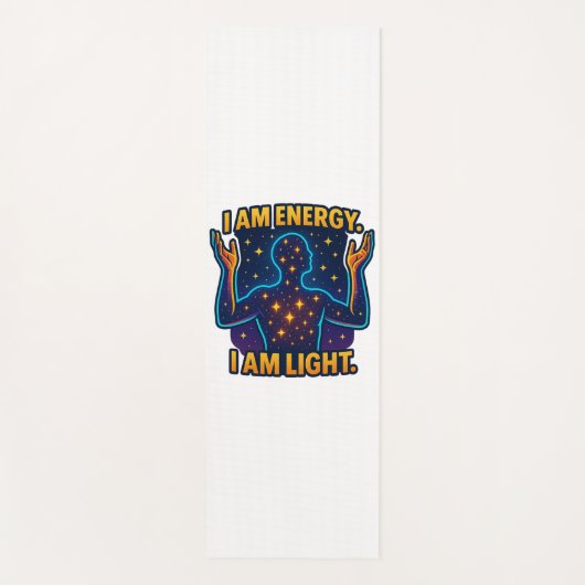 "Ich bin Energie. Ich bin leicht." - Kosmischer St Yogamatte (Vorderseite)