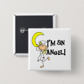 Ich bin Engel T-Shirts und Geschenke Button (Vorne & Hinten)