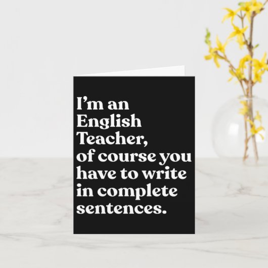 Ich bin Englischlehrerin, die von hinten in die Sc Karte (Gelbe Blume)