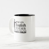 Ich bin Englischlehrerin, genau wie ein normaler L Zweifarbige Tasse (Vorderseite Links)