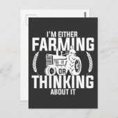Ich bin entweder Landwirtschaft oder denke lustig  Postkarte (Vorne/Hinten)