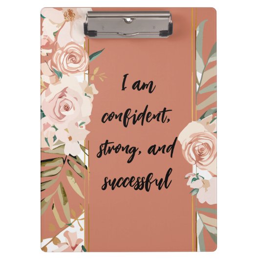 Ich bin erfolgreich an der Blumengrenze Klemmbrett (Vorderseite)