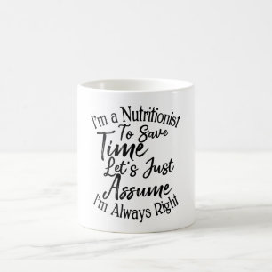 Ich bin Ernährungsberaterin, um die Zeit Retten. N Kaffeetasse