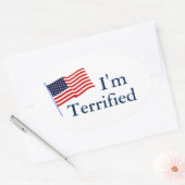 Ich bin erschrocken ovaler aufkleber (Umschlag)