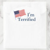 Ich bin erschrocken ovaler aufkleber (Tasche)