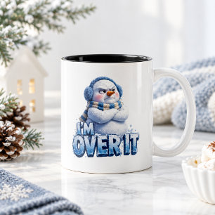 Ich bin es Leid Lustiger mürrischer Pinguin Winter Zweifarbige Tasse