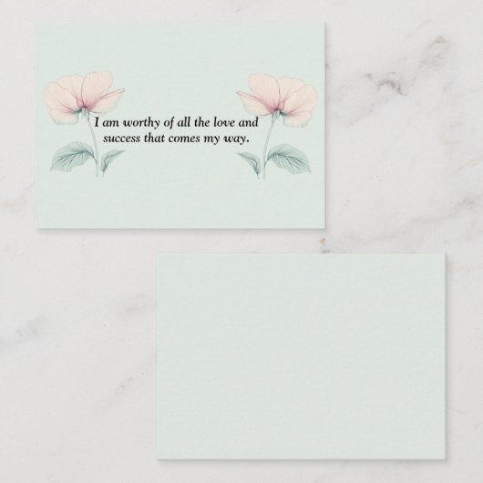 Ich bin es wert...flat Note Card Mitteilungskarte (Vorne/Hinten)