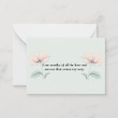 Ich bin es wert...flat Note Card Mitteilungskarte (Vorderseite)