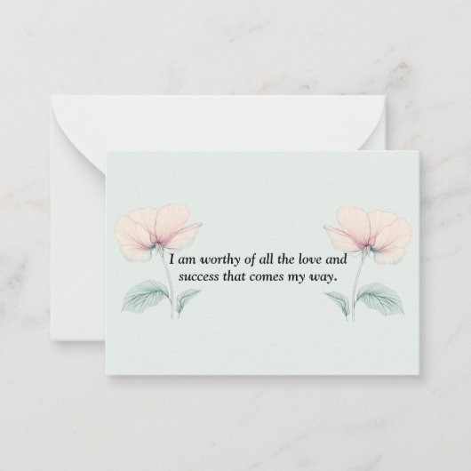 Ich bin es wert...flat Note Card Mitteilungskarte (Vorderseite)