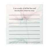 Ich bin es wert.. notizblock (Vorderseite)