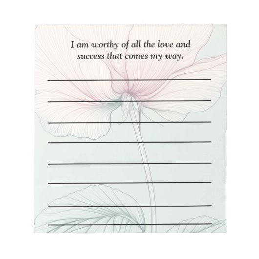 Ich bin es wert.. notizblock (Vorderseite)