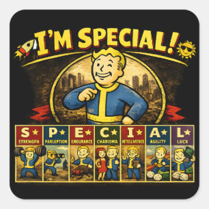Ich bin etwas Besonderes Fallout-inspirierte Sta Quadratischer Aufkleber
