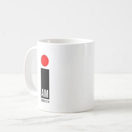Ich bin - Exodus 3:14: Rotes Design Kaffeetasse (Vorderseite Links)