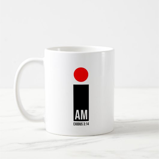 Ich bin - Exodus 3:14: Rotes Design Kaffeetasse (Links)