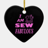 Ich bin fabelhaft in Schwarz und Rosa Keramik Ornament (Vorne)