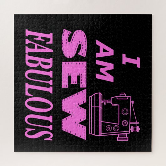 Ich bin fabelhaft in Schwarz und Rosa Puzzle (Horizontal)