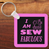 Ich bin fabelhaft in Schwarz und Rosa Schlüsselanhänger (Vorderseite)