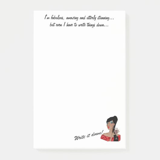 "Ich bin fabelhaft, Phantastisch, Atemberaubend... Post-it Klebezettel (Vorderseite)