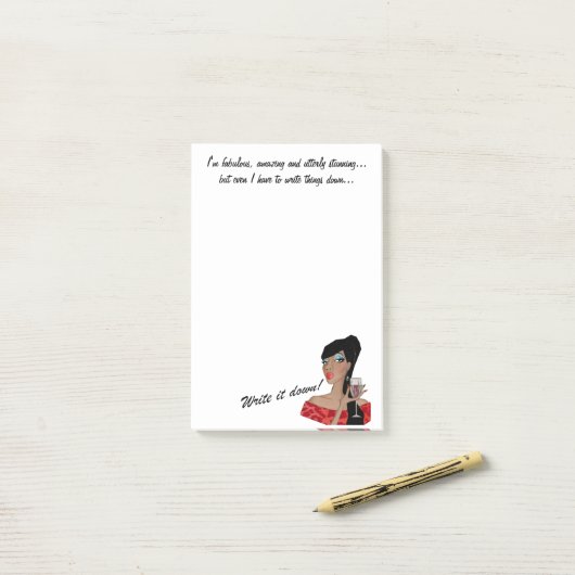 "Ich bin fabelhaft, Phantastisch, Atemberaubend... Post-it Klebezettel (Auf Schreibtisch)