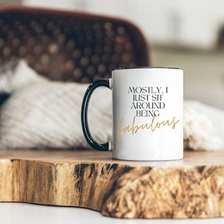 Ich bin fabulous Funny Modern Schriftart Gold Scri Zweifarbige Tasse