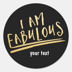 ICH BIN FABULOUS Schwarz & Gold Custom Sticker