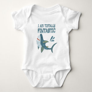 Ich bin fantastischer Baby-Cartoon-Hai-Junge Baby Strampler
