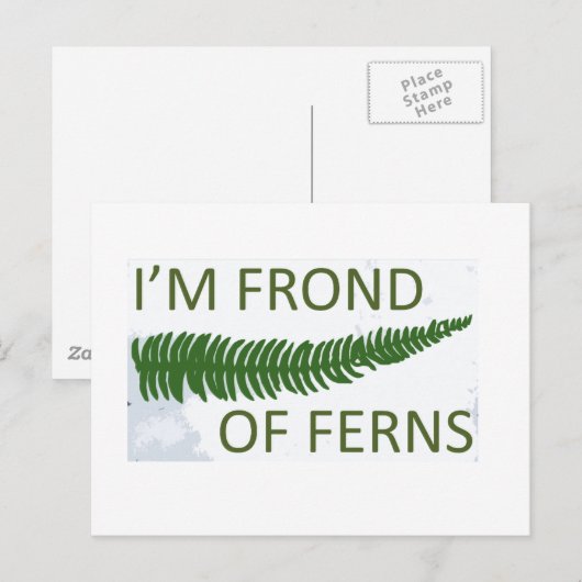 "Ich bin Farne' Farnblattdesign Postkarte (Vorne/Hinten)