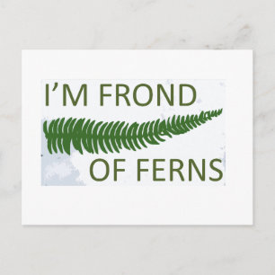 "Ich bin Farne' Farnblattdesign Postkarte
