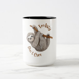 Ich bin faul, kümmere mich nicht um Faultier Zweifarbige Tasse