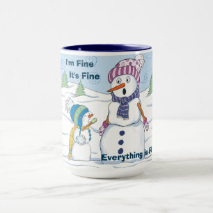 Ich bin fein alles ist feiner Funny Funny Snowman Tasse