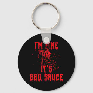 - Ich bin fein BBQ-Sauce Lustiger Halloween-Zombie Schlüsselanhänger