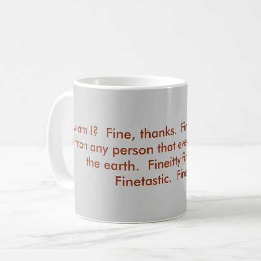 Ich bin fein, Dank Kaffeetasse (Vorderseite Links)