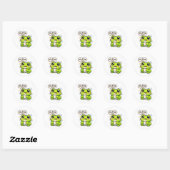 Ich bin fein Frosch Runder Aufkleber (Blatt)