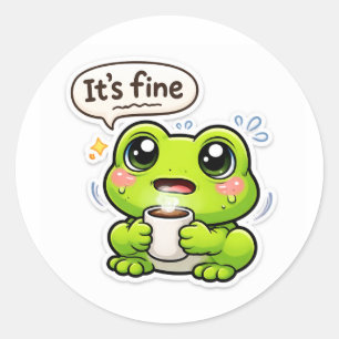 Ich bin fein Frosch Runder Aufkleber