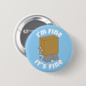 Ich bin Fein Lustige Katze Pin Button (Vorne & Hinten)