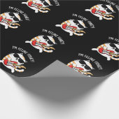 Ich bin Feline Funky Funny Cat Pun Dark BG Geschenkpapier (Ecke)